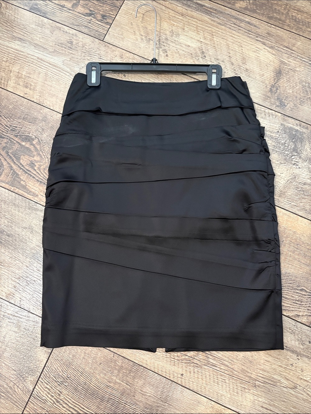 White House Black Market Black Satin Pencil Skirt